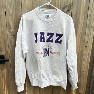 Vintage 90s Russell Athletic Gray Jazz Crewneck Sweatshirt Size Large